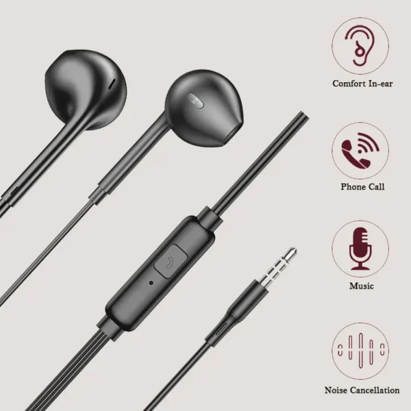 Écouteurs intra-auriculaires filaires avec Microphone, oreillettes stéréo, sport, pour téléphones Samsung, Huawei, Xiaomi, MP3, 3.5mm - Image 3