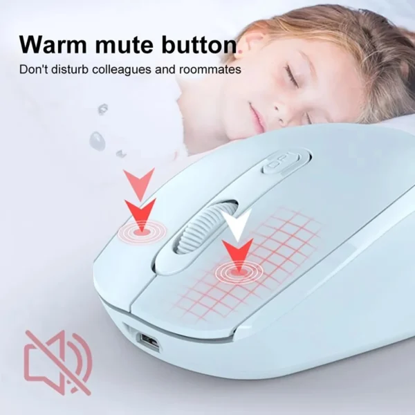 Souris silencieuse sans fil, adaptée aux jeux Esports de bureau et d'affaires, Bluetooth 5.2, 2.4 ghz, double Mode, ergonomique, Rechargeable - Image 3