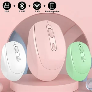 Souris silencieuse sans fil, adaptée aux jeux Esports de bureau et d'affaires, Bluetooth 5.2, 2.4 ghz, double Mode, ergonomique, Rechargeable