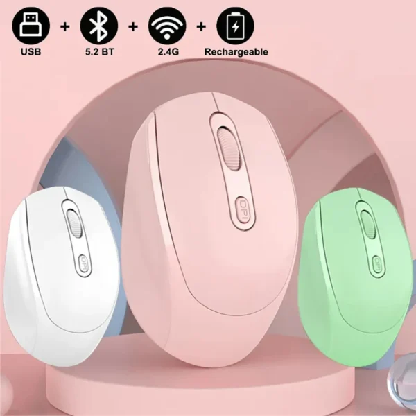 Souris silencieuse sans fil, adaptée aux jeux Esports de bureau et d'affaires, Bluetooth 5.2, 2.4 ghz, double Mode, ergonomique, Rechargeable