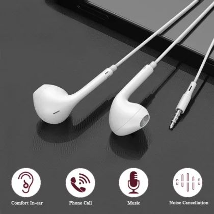 Écouteurs intra-auriculaires filaires avec Microphone, oreillettes stéréo, sport, pour téléphones Samsung, Huawei, Xiaomi, MP3, 3.5mm